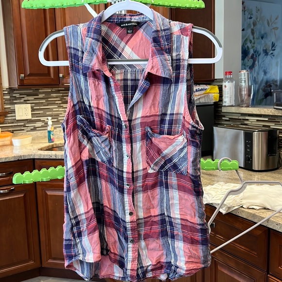 Rock & Republic - Red, White & Blue Button Tank - Picture 1 of 7